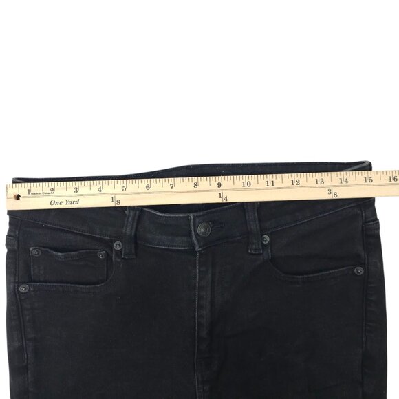 American Eagle Next Level Stretch Hi Rise Jegging Women 12 Jeans Distressed Blac - Picture 3 of 16